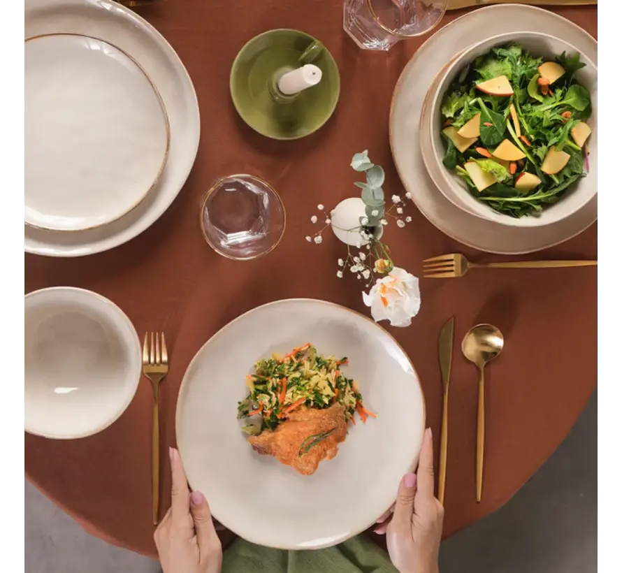 Karaca Aria Beige Reactive Dinner Set 6 Person, 24 pieces