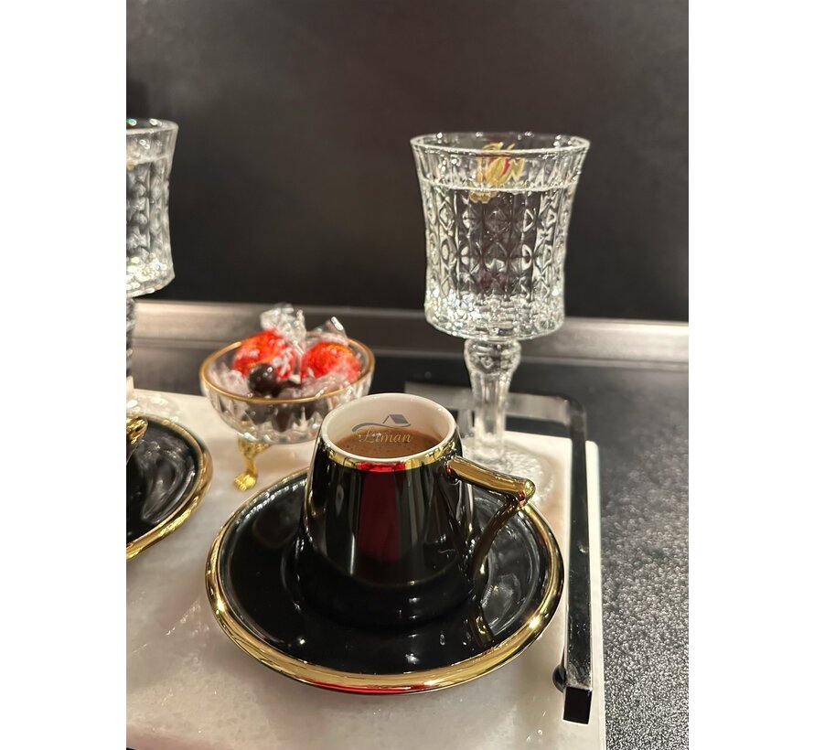 ACR Mayla 6 Kişilik Kahve Fincanı Takımı Siyah