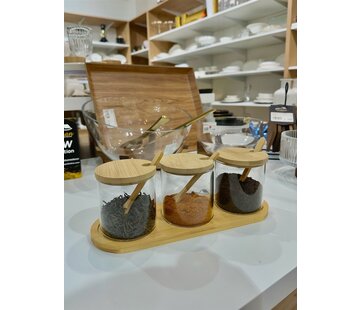 3-teilige Vorratsgläser mit Löffel