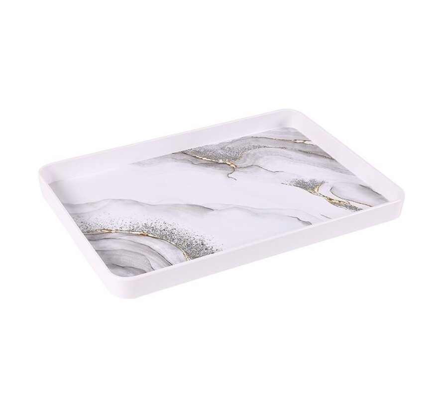 BRICARD MELAMIN TABLETT / WEIß-MARMOR 39X27 CM
