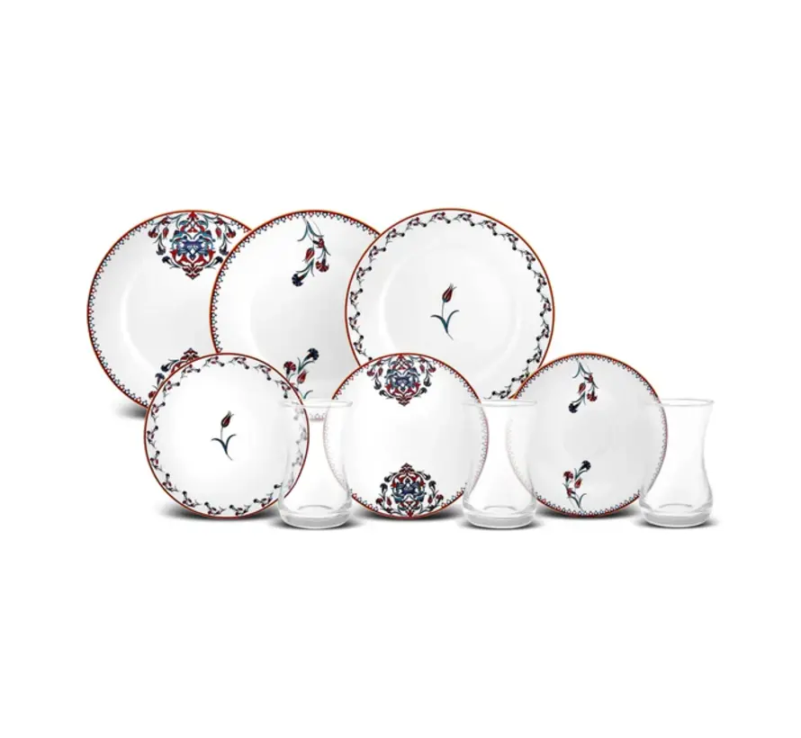 Karaca Nakkaş Dessert Set for 6 Person,18 Piece -