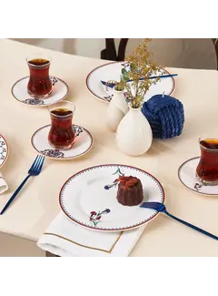 KARACA Karaca Nakkaş Dessert Set for 6 Person,18 Piece