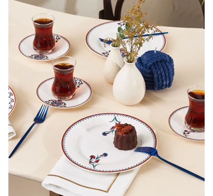 Karaca Nakkaş Dessert Set for 6 Person,18 Piece -