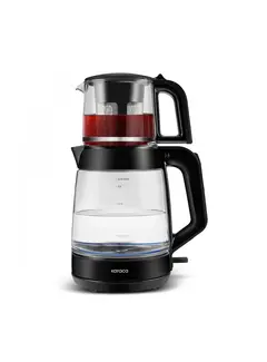 KARACA Karaca Glass Tea XL 2-in-1 Glazen Theemaker Shiny Black