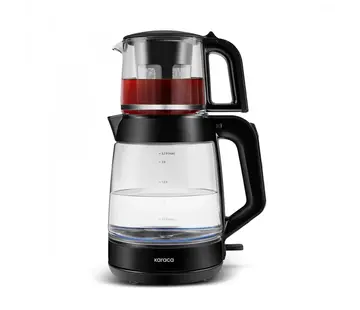 KARACA Karaca Glass Tea XL 2-in-1 Glass Tea Maker Shiny Black