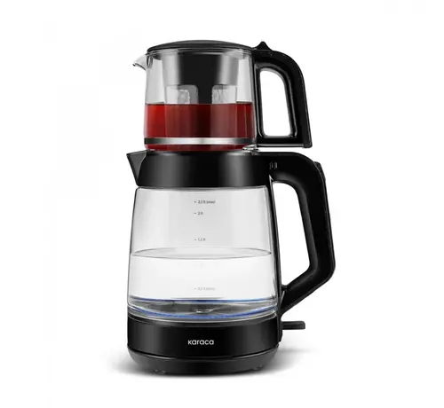 KARACA Karaca Glass Tea XL 2-in-1 Glass Tea Maker Shiny Black