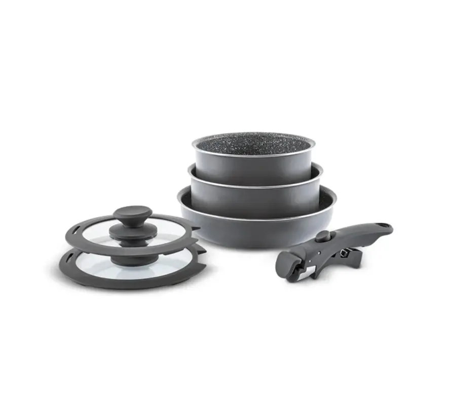 Karaca Comfort Ensemble de Casseroles 6 Pièces avec Poignées Amovibles