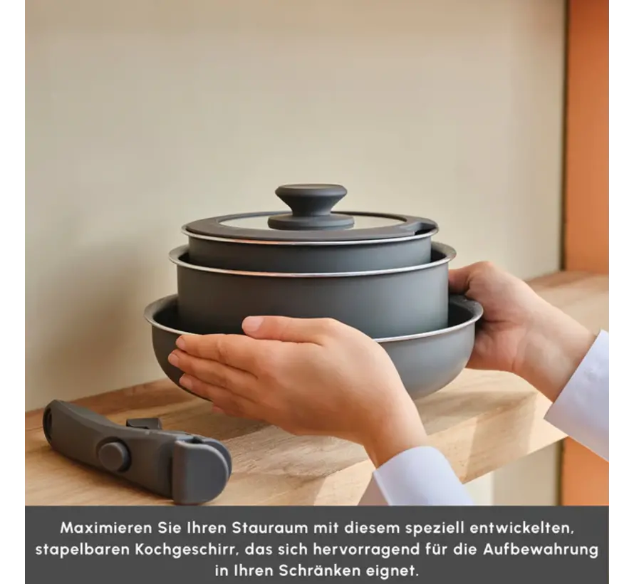 Karaca Comfort Ensemble de Casseroles 6 Pièces avec Poignées Amovibles