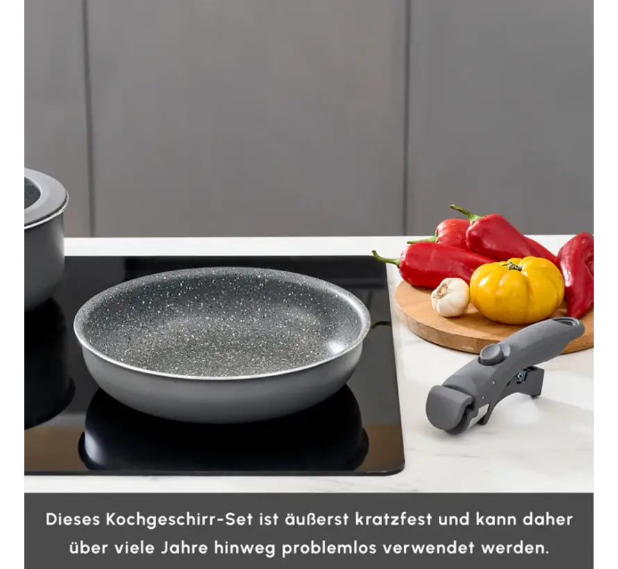 Karaca Comfort Ensemble de Casseroles 6 Pièces avec Poignées Amovibles