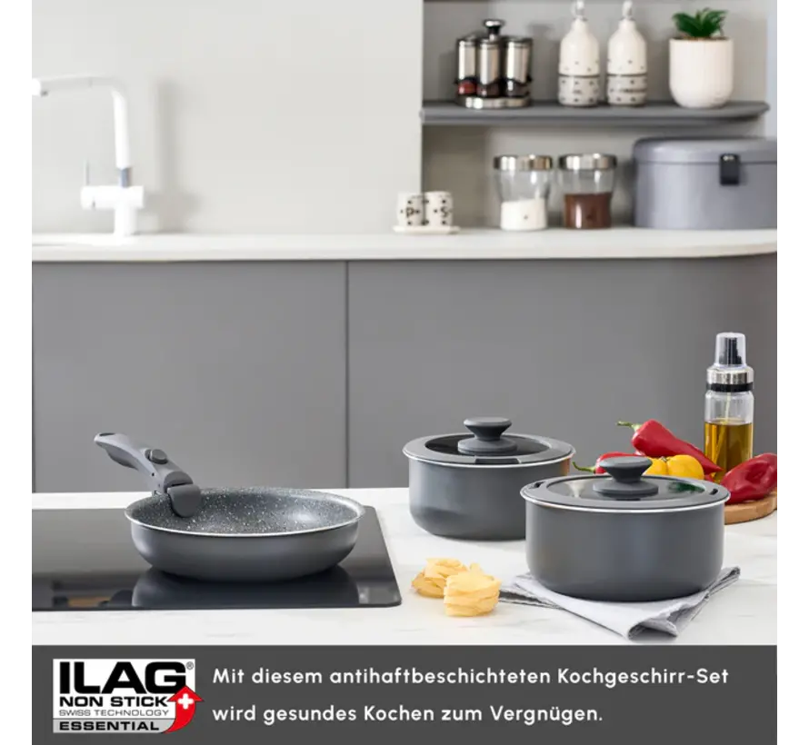 Karaca Comfort Ensemble de Casseroles 6 Pièces avec Poignées Amovibles