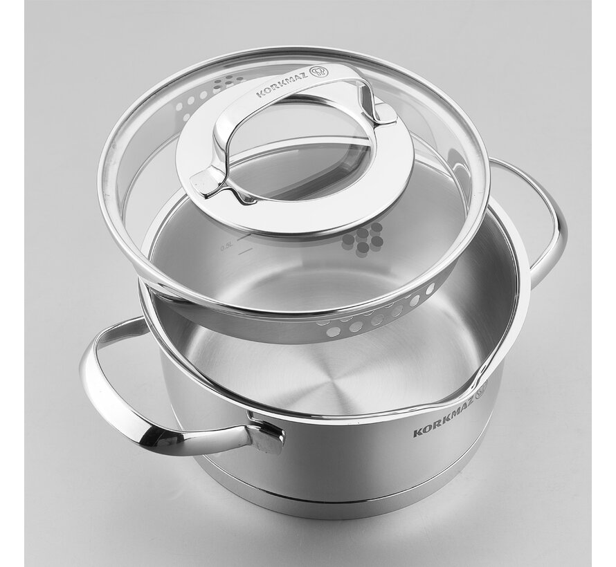 Korkmaz Steama 8-piece stainless steel boiler set | a 1999