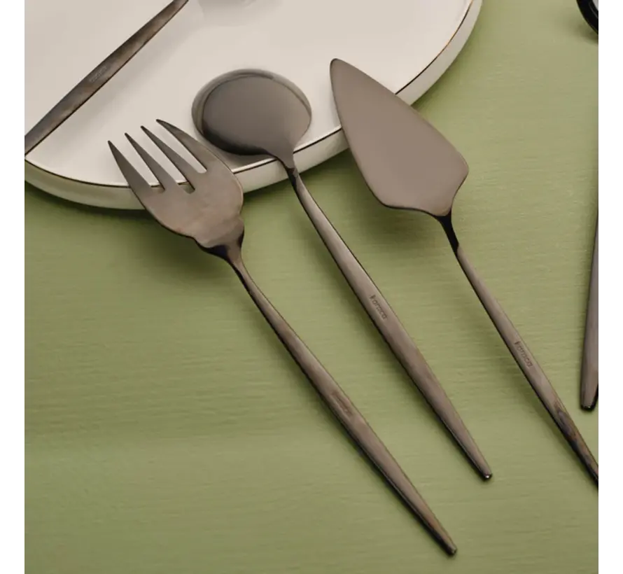 Karaca Orion Shiny Schwarz 7-teiliges Service-Set