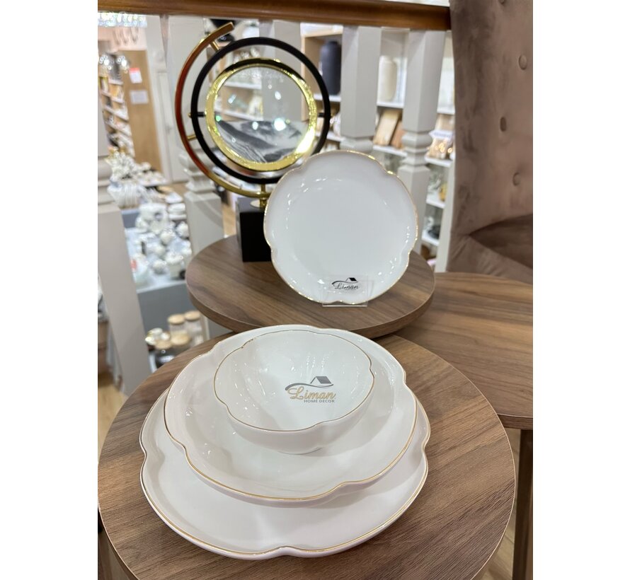 Karaca Flora 24-piece dinner set for 6 people, Gold