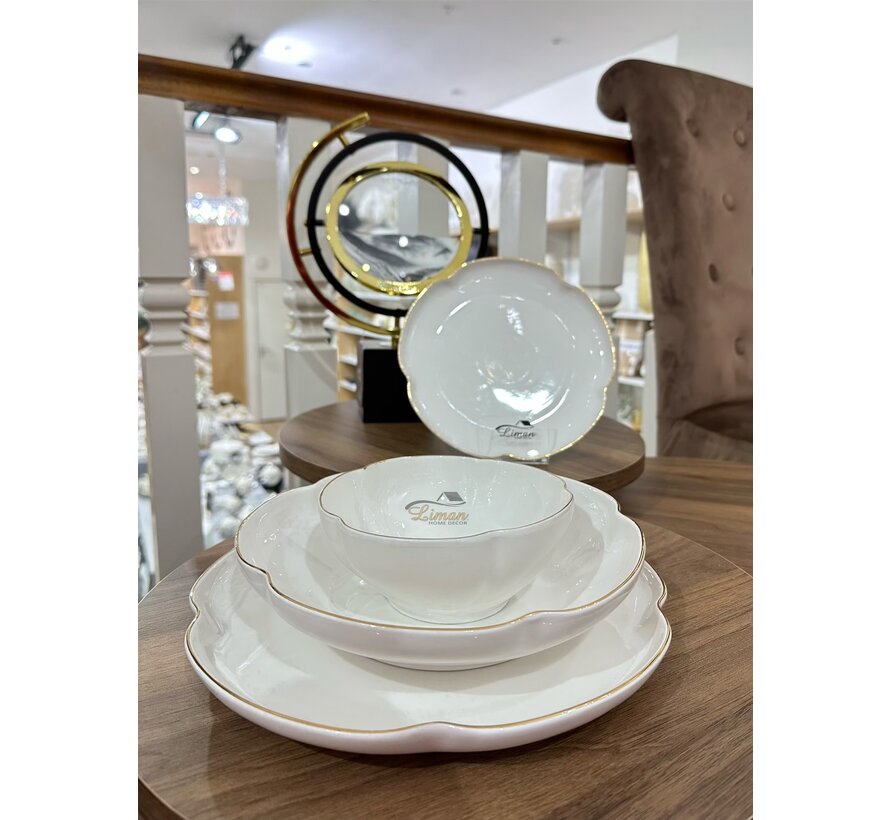 Karaca Flora 24-piece dinner set for 6 people, Gold
