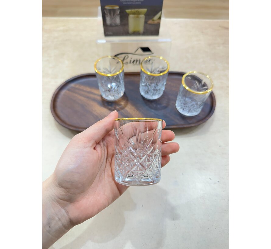 Pasabahce Timeless  Borrelglazen Gold 4 Delig