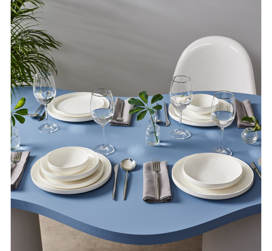 Ensemble de Serviettes Milano 24 Pièces / 6 Peroons Blanc