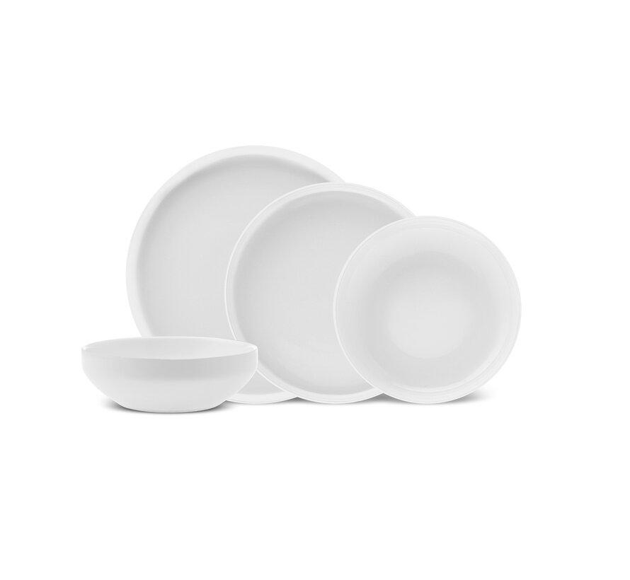 Ensemble de Serviettes Milano 24 Pièces / 6 Peroons Blanc