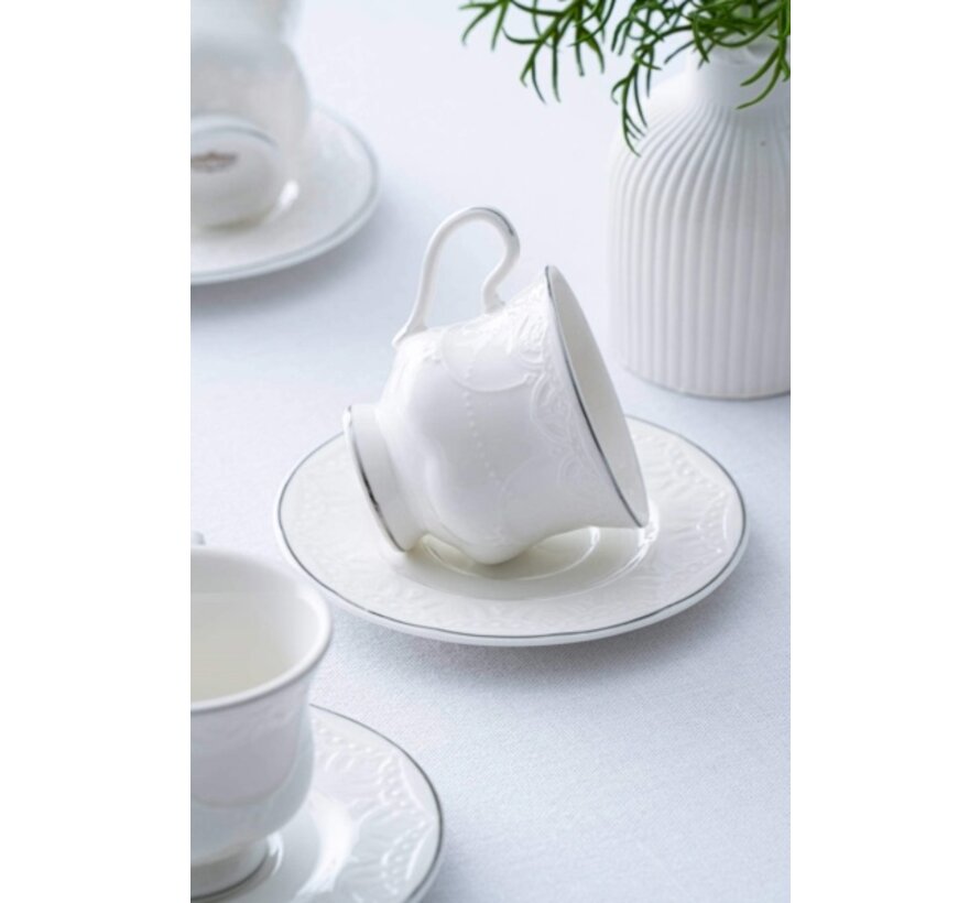 ACR Veronica Espressoset 12 Delig | 6 Persoons Zilver