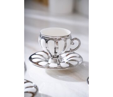 ACR ACR Karıus Coffee Cup Set for 6 Person 90 ml silver