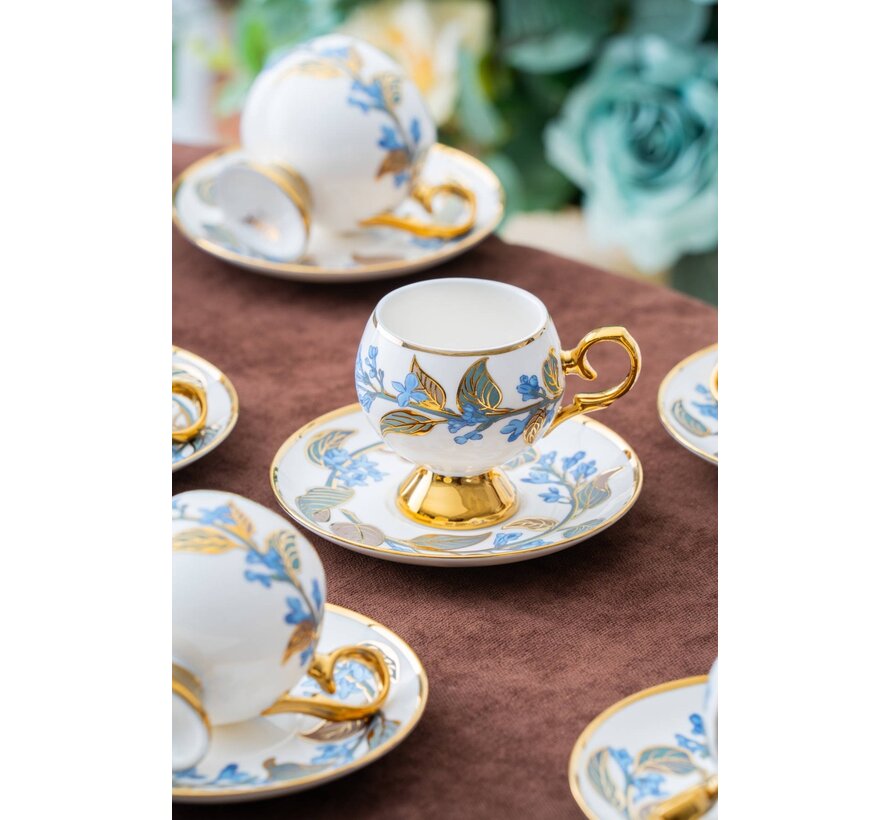ACR Olivette Coffee Cup Set for 6 Person Blue