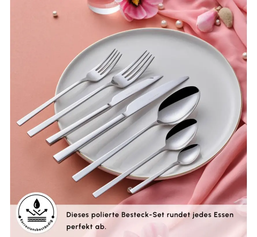 Ensemble de Couverts Karaca Serenity Elegance Pour 12 Personnes, 84 Pièces