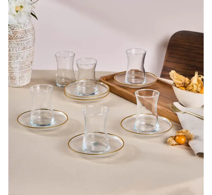Karaca Juliet Gouden Rand 12-Loch 6-persoons Theeset