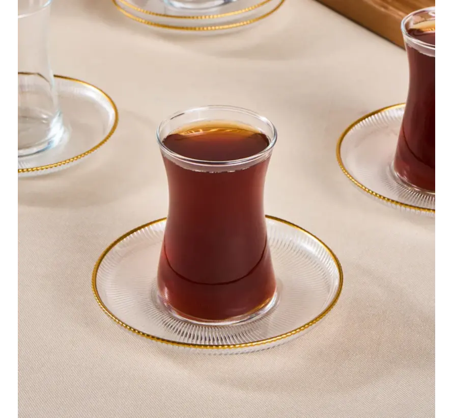 Karaca Juliet Golden Rim 12-Piece 6-person tea set