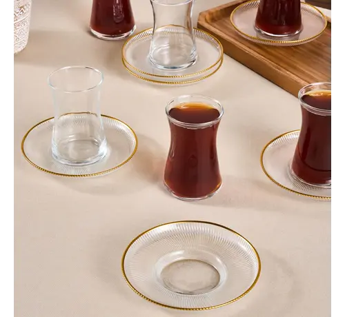 KARACA Karaca Juliet Golden Rim 12-Piece 6-person tea set