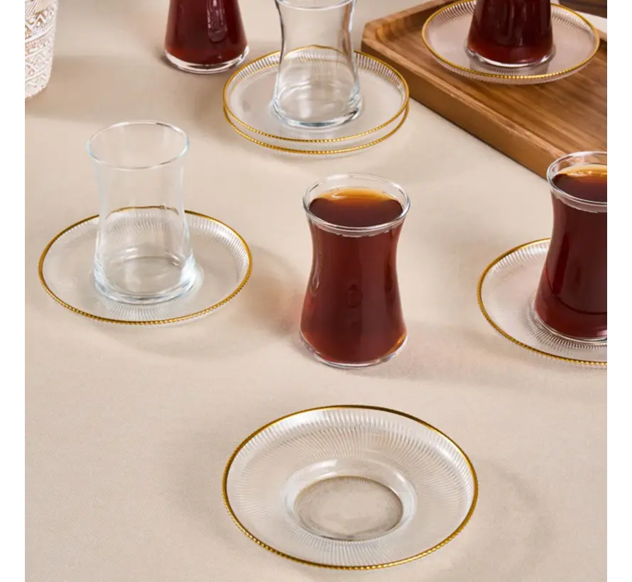 Karaca Juliet Golden Rim 12-Piece 6-person tea set