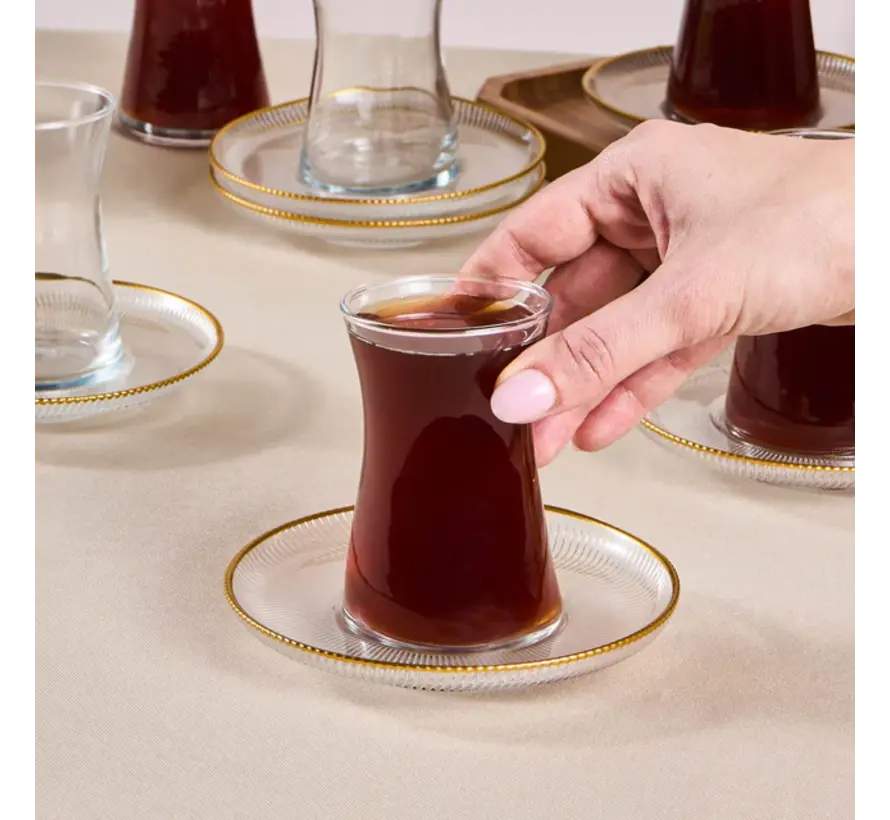 Karaca Juliet Golden Rim 12-Piece 6-person tea set