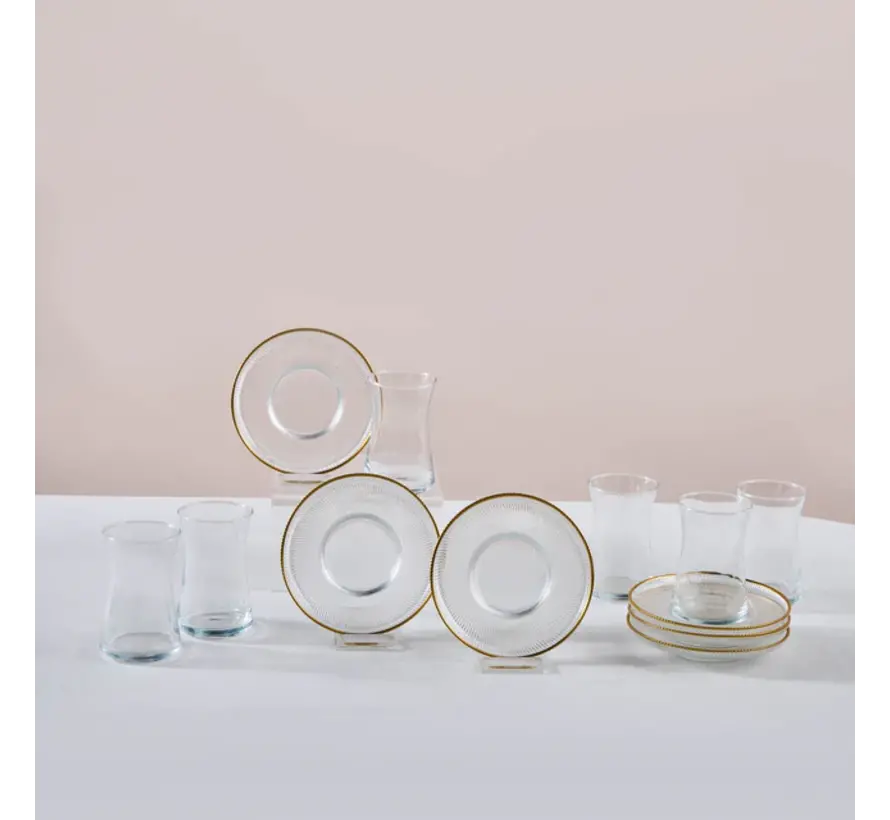 Karaca Juliet Gouden Rand 12-Loch 6-persoons Theeset