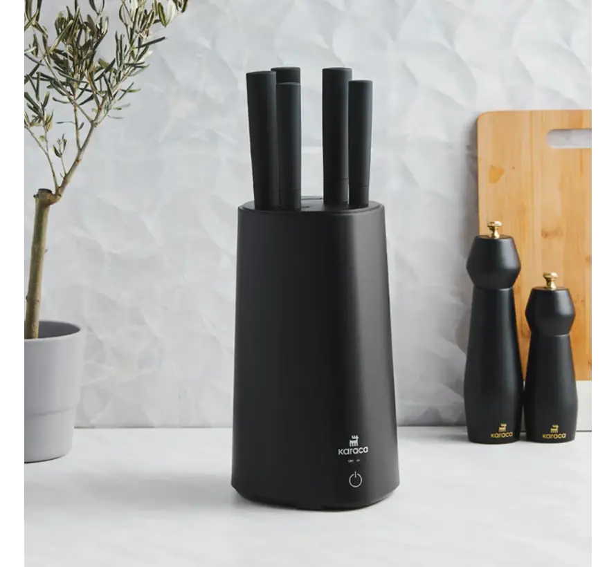 Karaca Meister Sterilisator Stand Messerset Zwart