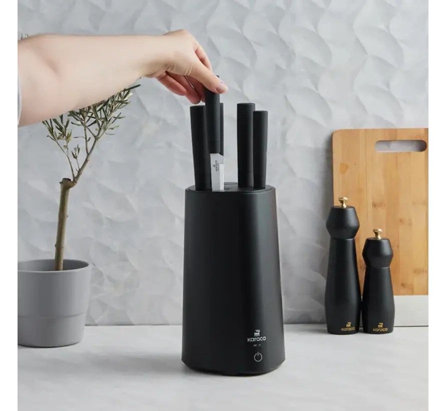 Karaca Meister Sterilisator Stand Messerset Zwart