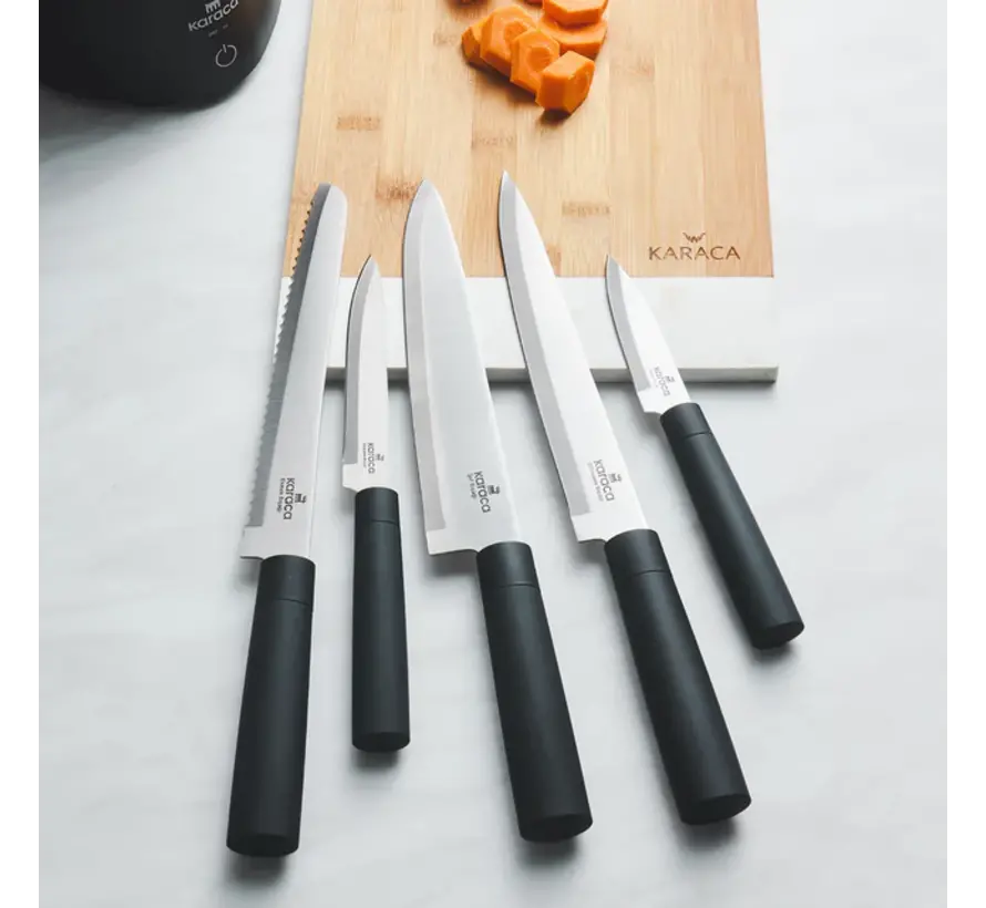Karaca Meister Sterilizer Stand Knife Set Black