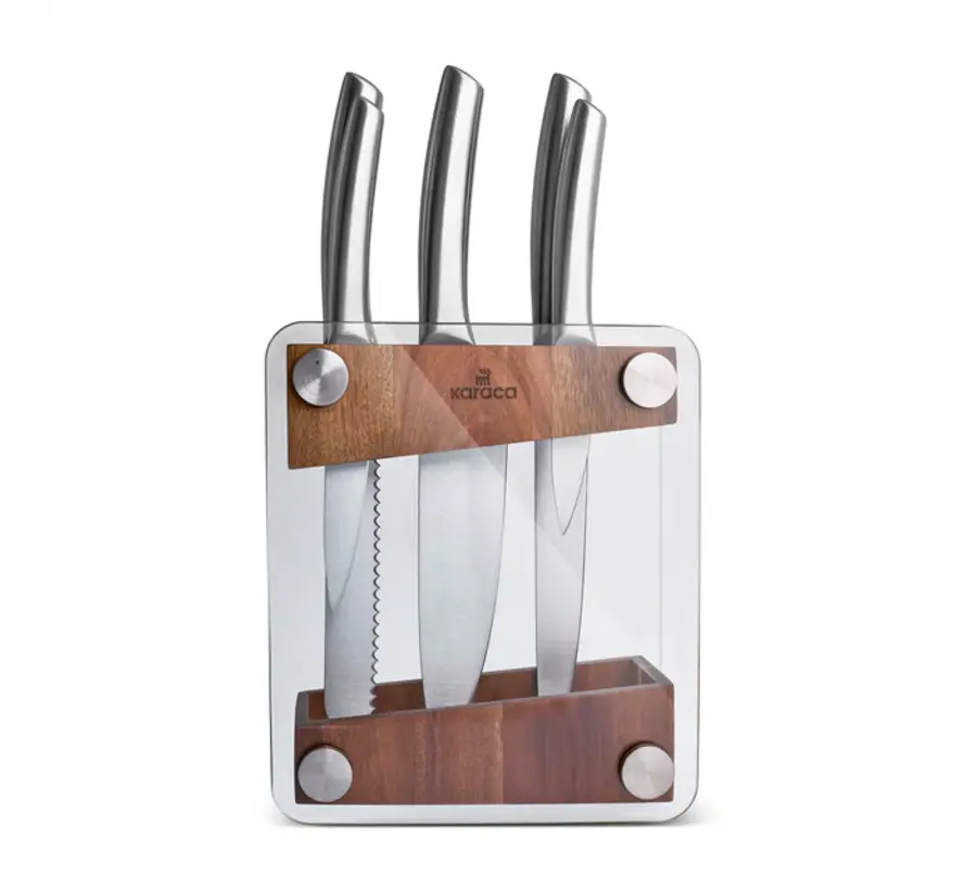 Karaca Venüs Set de 6 Couteaux en Bloc de Verre