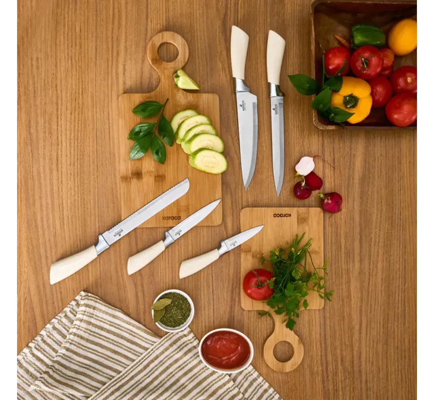 Karaca Mastersharp messen Set, Ecru