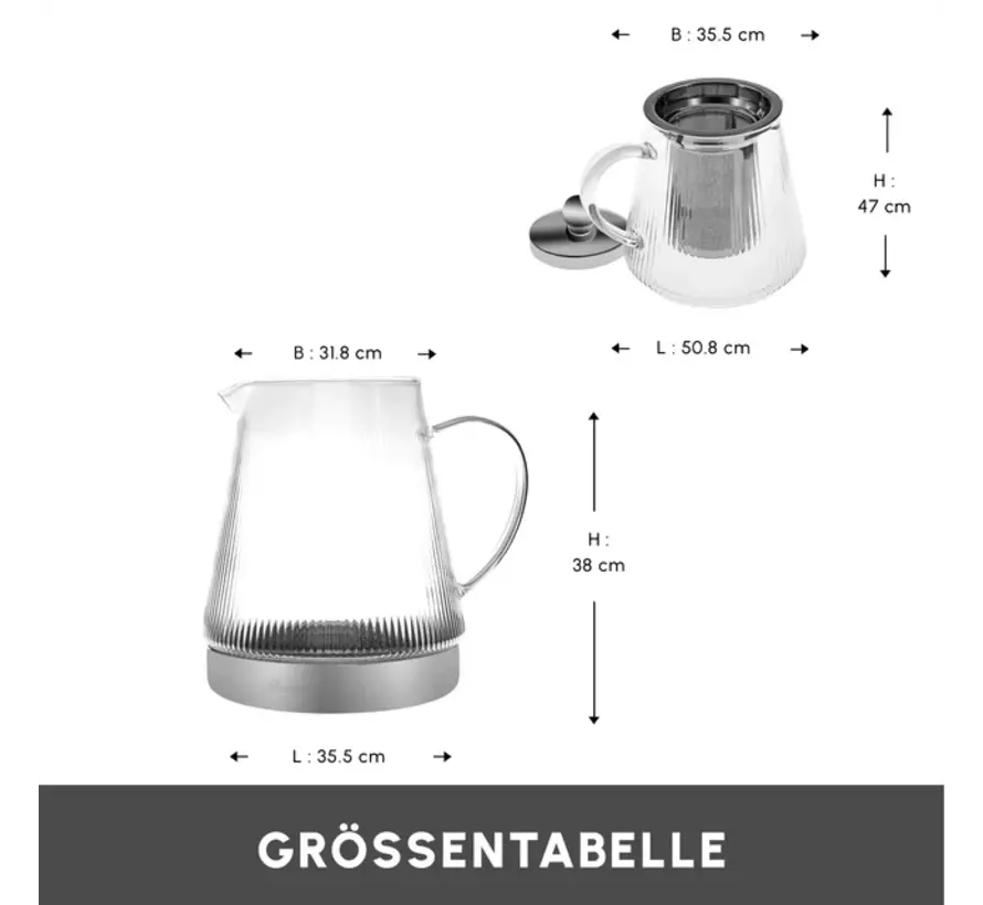 Karaca Keops XL Glazen Theepot