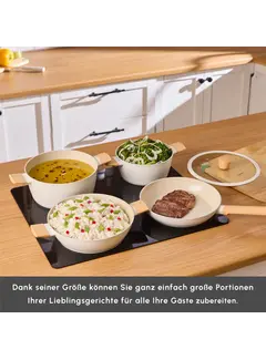 KARACA Karaca Swiss Crystal Almond Cream Induktionsfähiges 7-teiliges Töpfe-Set