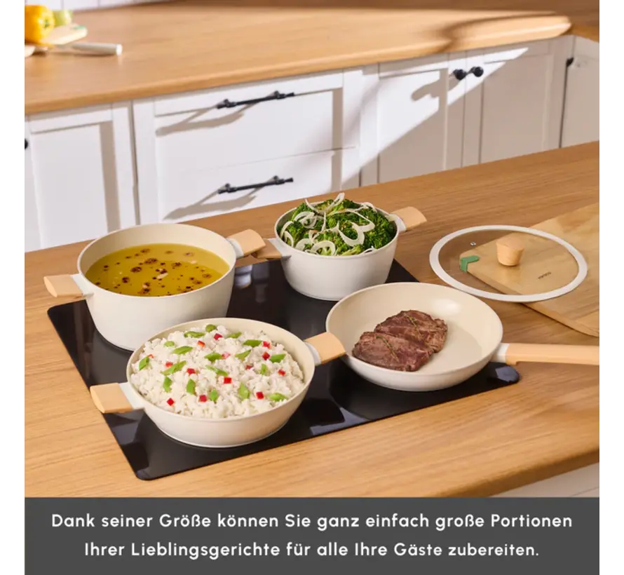 Karaca Swiss Crystal Almond Cream Induktionsfähiges 7-teiliges Töpfe-Set