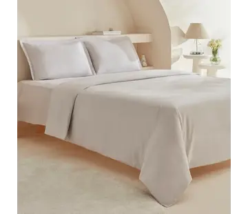 KARACA HOME Karaca Home White Collection Lavin Parure de Lit Double 100% Coton Stone