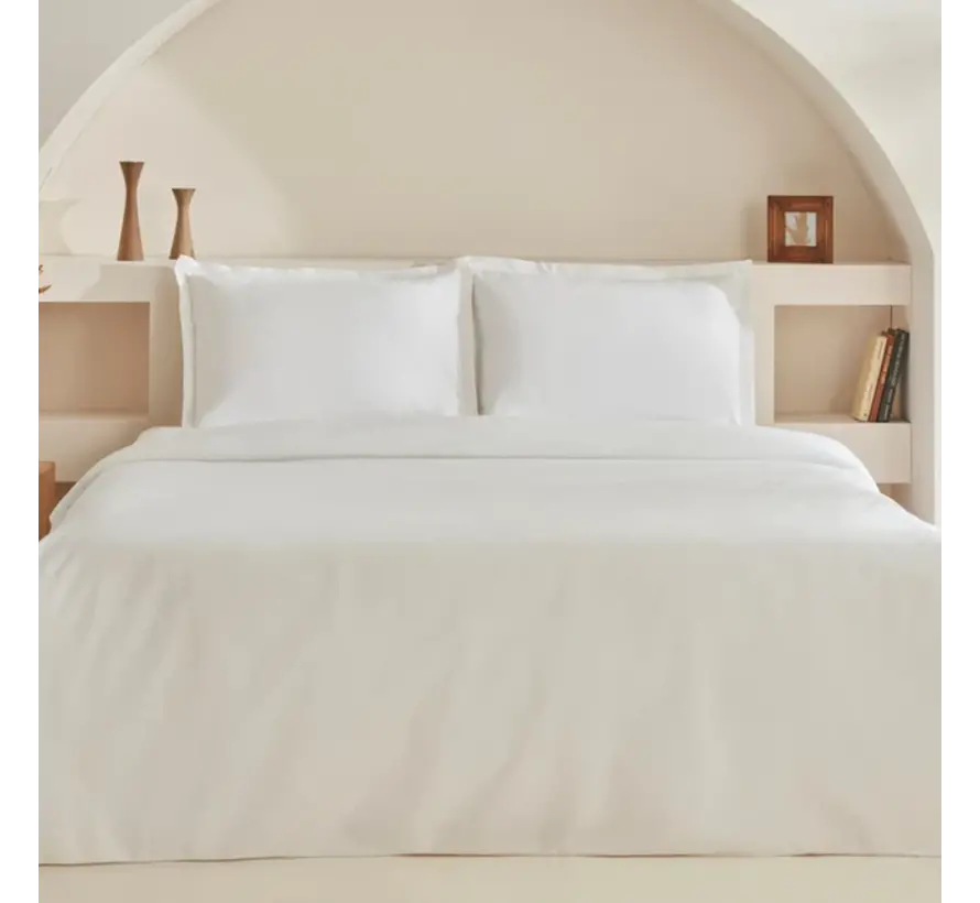 Karaca Home White Collection Lavin 100% Baumwolle Doppelbett Bettwäsche Set Weiß