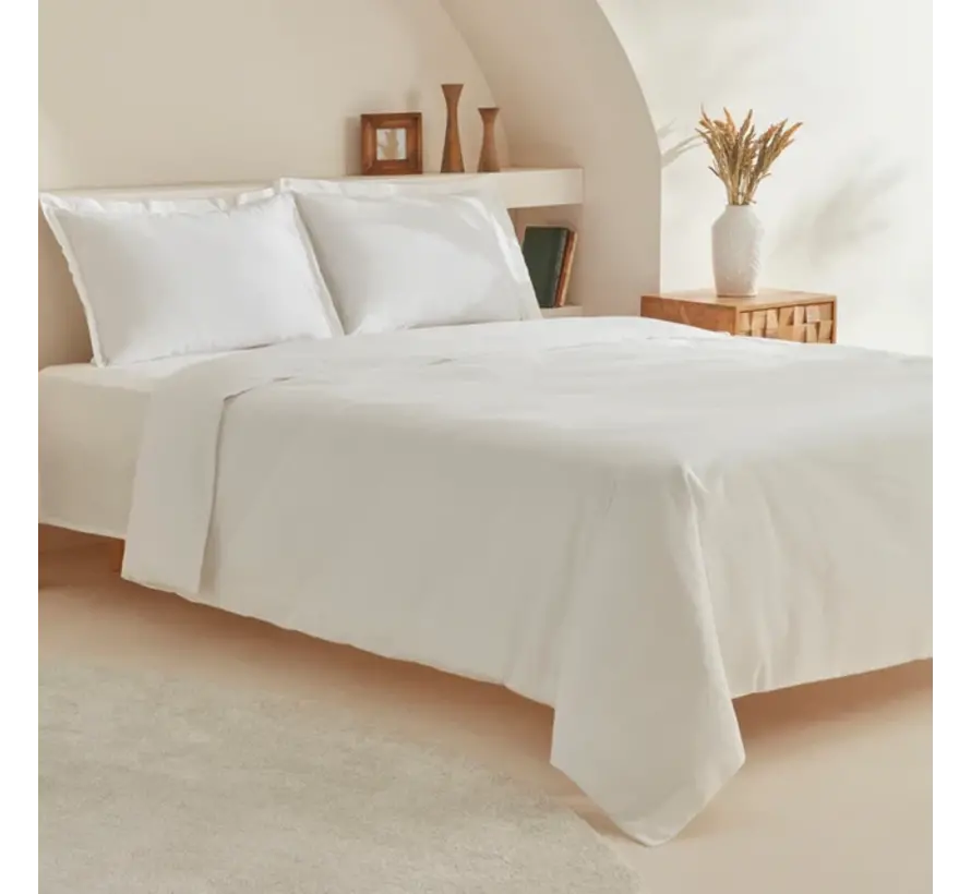 Karaca Home White Collection Lavin 100% Baumwolle Doppelbett Bettwäsche Set Weiß