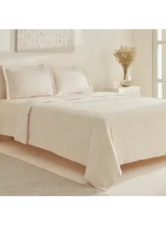 KARACA HOME Karaca Home White Collection Felves Housse de Couette 100% Coton Double Beige