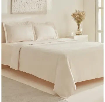 KARACA HOME Karaca Home White Collection Felves 100% Cotton Double Bed Duvet Set Beige