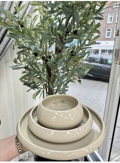BRICARD PORCELAIN BRICARD BONDY SERVIESSET 18 DELIG | 6 PERSOONS TAUPE