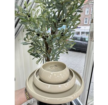 BRICARD PORCELAIN BRICARD BONDY SERVIESSET 18 DELIG | 6 PERSOONS TAUPE