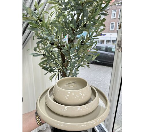 BRICARD PORCELAIN BRICARD BONDY SERVIESSET 18 DELIG | 6 PERSOONS TAUPE