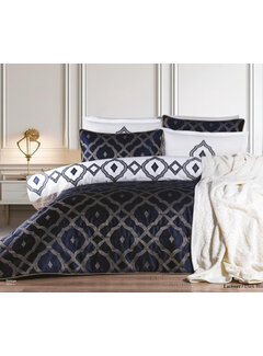 Bella home Ilayda bedspread set 10 pieces Bleu marine