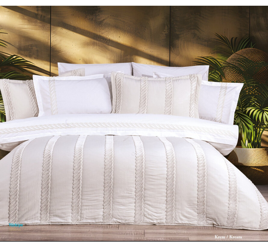 Bella Home Flora Spreiset 9 delig Cream