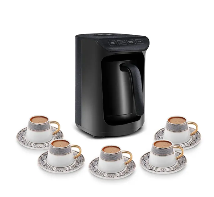 Karaca Hatır Koz Milky Türkische Kaffeemaschine, Glänzend Schwarz